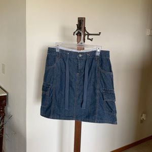 Denim Utility Mini Skirt